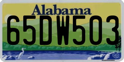AL license plate 65DW503