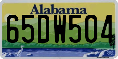 AL license plate 65DW504