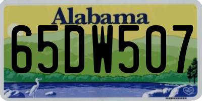 AL license plate 65DW507