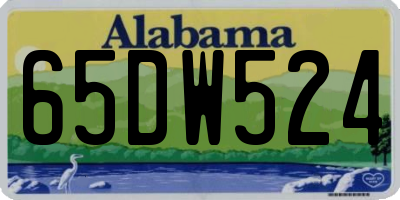 AL license plate 65DW524