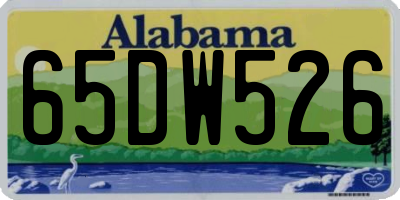 AL license plate 65DW526