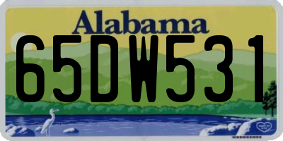 AL license plate 65DW531