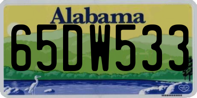 AL license plate 65DW533