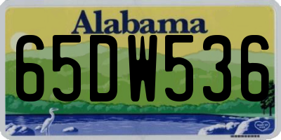 AL license plate 65DW536