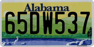 AL license plate 65DW537