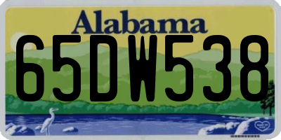 AL license plate 65DW538