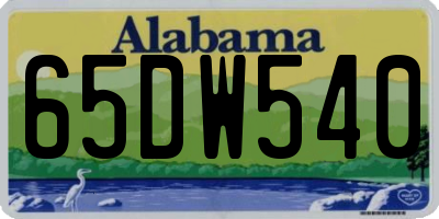 AL license plate 65DW540