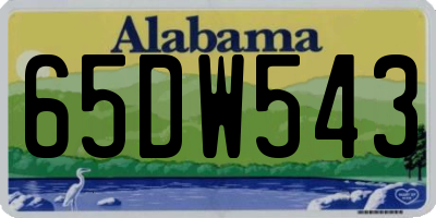 AL license plate 65DW543