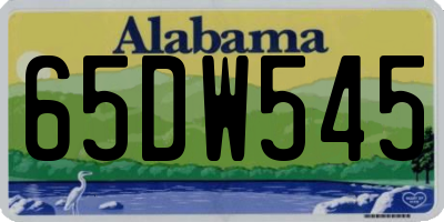 AL license plate 65DW545