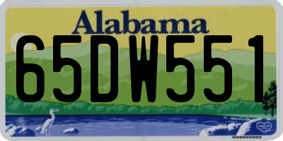 AL license plate 65DW551