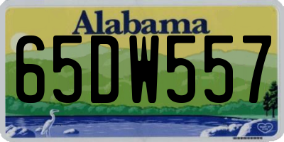 AL license plate 65DW557