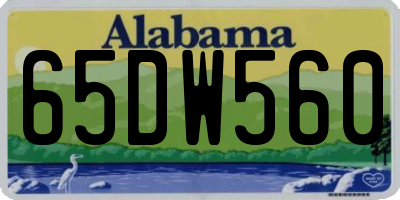 AL license plate 65DW560