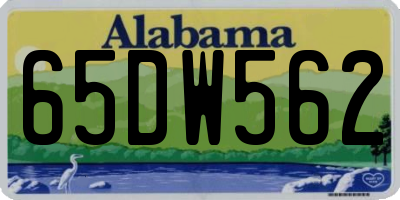 AL license plate 65DW562