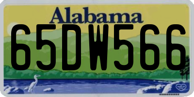 AL license plate 65DW566