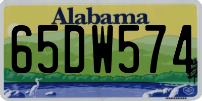 AL license plate 65DW574