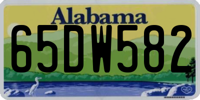 AL license plate 65DW582