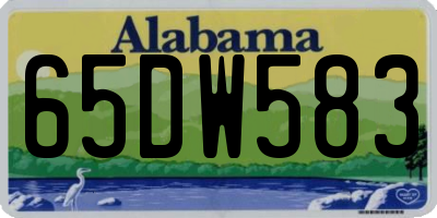 AL license plate 65DW583