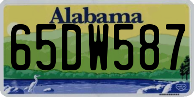 AL license plate 65DW587