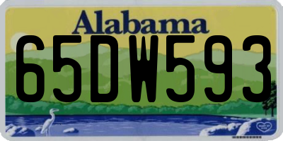 AL license plate 65DW593