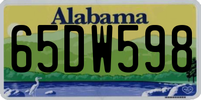 AL license plate 65DW598