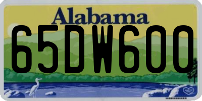 AL license plate 65DW600