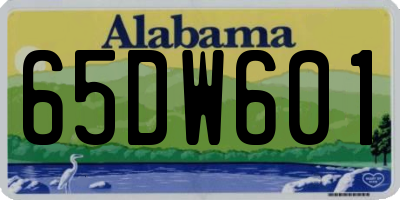 AL license plate 65DW601