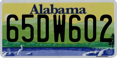 AL license plate 65DW602