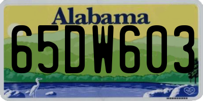 AL license plate 65DW603