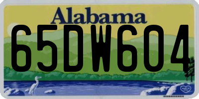 AL license plate 65DW604