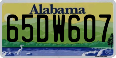 AL license plate 65DW607