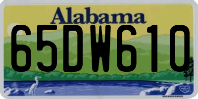 AL license plate 65DW610