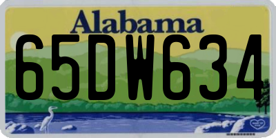 AL license plate 65DW634