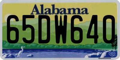 AL license plate 65DW640
