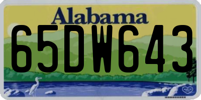 AL license plate 65DW643