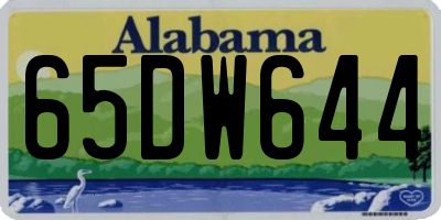 AL license plate 65DW644