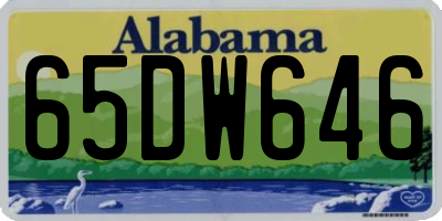 AL license plate 65DW646