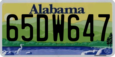 AL license plate 65DW647