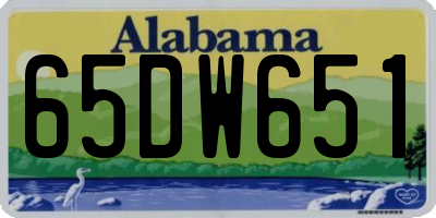 AL license plate 65DW651