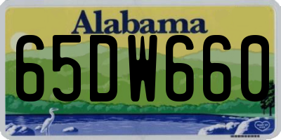 AL license plate 65DW660