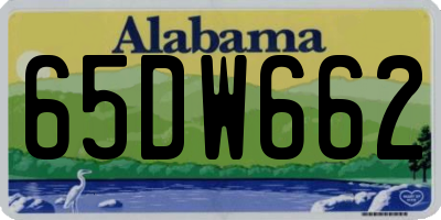 AL license plate 65DW662