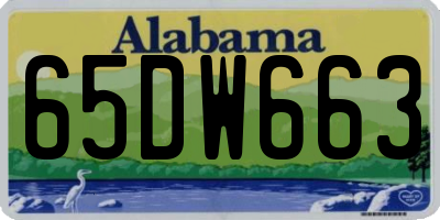 AL license plate 65DW663