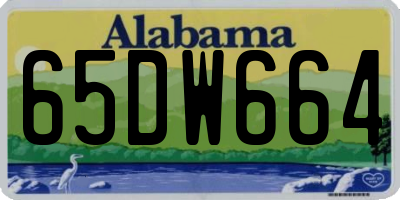 AL license plate 65DW664