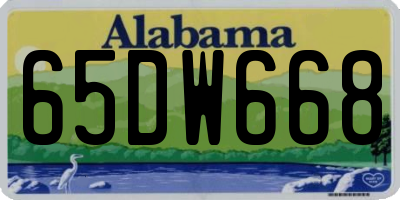 AL license plate 65DW668
