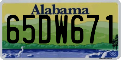 AL license plate 65DW671