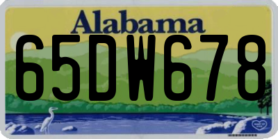 AL license plate 65DW678