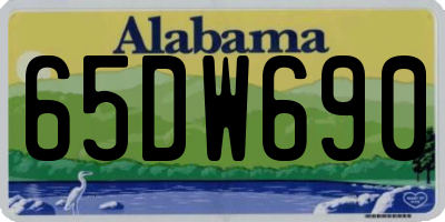 AL license plate 65DW690