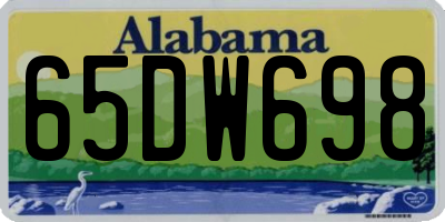 AL license plate 65DW698