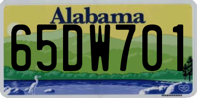 AL license plate 65DW701