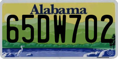 AL license plate 65DW702