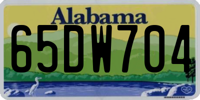AL license plate 65DW704